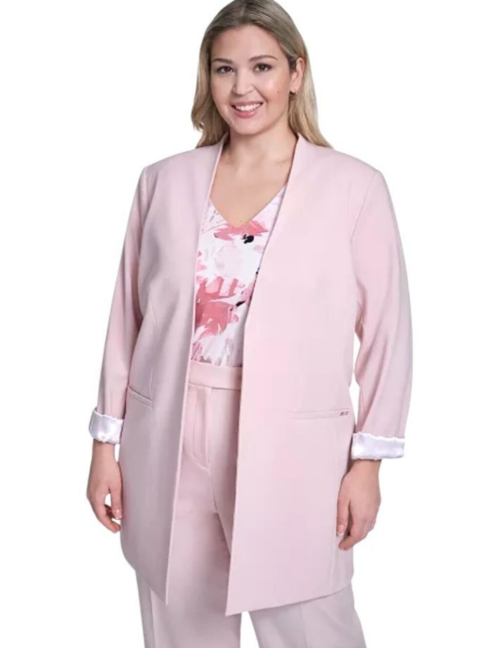 Calvin Klein Light Pink Long Length Blazer